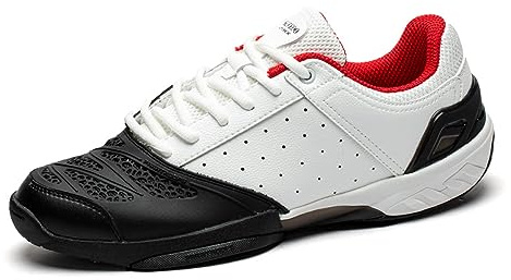 ROPHOO Fencing Shoes for Mens Womens,Standard Fencing Sneakers, Epee Sabre Foil Fencing Gears, Esgrima Training Equipments (Black-Red, 7)