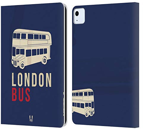 Head Case Designs Autobús De Londres Mejores de Londres Carcasa de Cuero Tipo Libro Compatible con Apple iPad Air 2020/2022