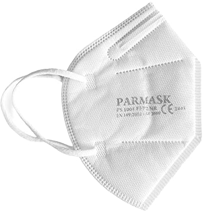 PARMASK Filtermaske FFP2 ohne Einwegventil, klappbar, hergestellt aus 5 Schichten TNT, CE-zertifiziert 2841, Filtereffizienz >95% (10 Stück)