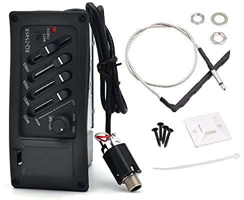 Jiayouy EQ-7545R Micro de Guitare 4 Bandes pour Guitare Acoustique