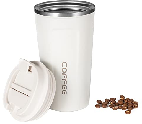 MAGA Reisekaffeetasse, 17 oz, isolierte Kaffeetassen mit auslaufsicherem Deckel, auslaufsichere, doppelwandige Vakuumbecher aus Edelstahl für Eis-/Heißkaffee, Geschenk für Mütter und Väter an Weihnach