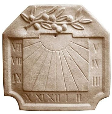 QEM Cadran Solaire Motif Provençal Pierre Naturelle 35cmx35cm