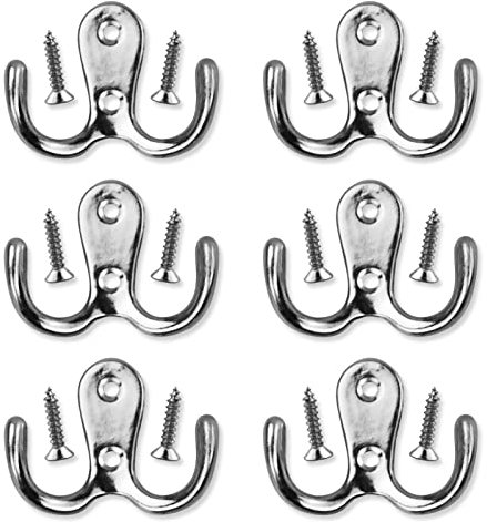 6 ganci vintage antichi a doppia porta, ganci decorativi da parete per cucina, camera da letto, bagno, ganci a vite per accappatoio e cappello con viti