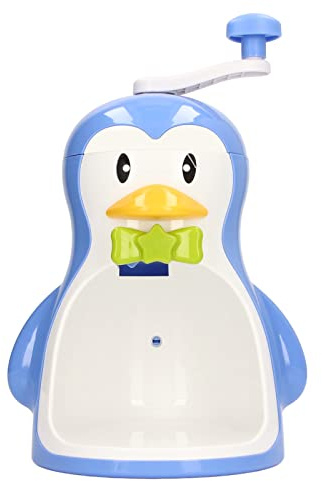 Macchina per il Ghiaccio Rasato, Rasoio per Ghiaccio Manuale a Forma di Pinguino, Tritaghiaccio Portatile per Cono di Neve a Manovella per Uso Esterno e Domestico