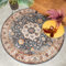 FRAAI | Home & Living Teppich Vintage Rund - Imagine Medaillon Bunt - Baumwolle, Polyester - Flachgewebe - Vintage, Orientalisch - Wohnzimmer, Esszimmer, Schlafzimmer - Carpet