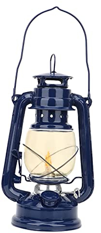 Petroleumlampe Vintage Campinglaterne Lichter Tragbare hängende Camping-Kerosinöllaterne für Outdoor-Wandern Picknick Heimdekoration(Blau)