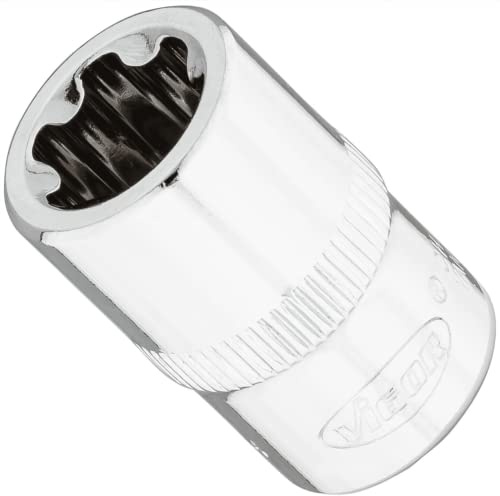 VIGOR Steckschlüsseleinsatz, V7920-EP14, 3/8″, EP Profil, SW E14+ | 3/8 Zoll (10 mm) Vierkant hohl, Antrieb 3/8 Zoll (10 mm) Vierkant hohl, Abtrieb E+ Profil, 31 g, SW E14+ , 3/8″ , EP Profil