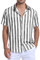 Sailwind Men's Short Sleeve Shirts Summer Striped Casual Shirt Button Down Regular Fit Tops (Black Stripe, L)