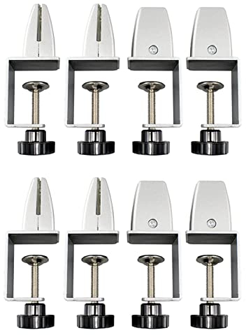 Gathukila 8 Stück Büro Schreibtisch Trennwand Klemme Sichtschutz Clip Halter Halterung Bildschirm Baffle Clamp Trennwand für Tischklemme Silber