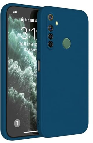 HAFFAN Funda de Silicona TPU Compatible con Realme 6i / Realme 5i / Realme 5s / Realme 5 (6.52 Inches), Carcasa Protectora para Teléfono Móvil - Azul Zafiro