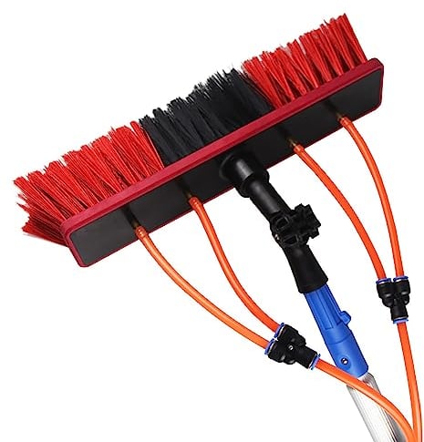 LAOJIN window cleaning equipment extendable window cleaning pole Professional 30ft Water-Fed Pole Window Cleaning Kit | Extendable Telescopic Brush Squeegee Attachment With Backpack