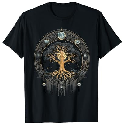 Yggdrasil Arbre de vie cosmique Viking lunaire T-Shirt