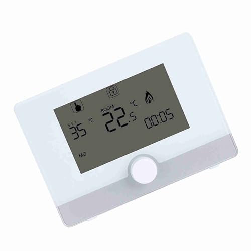 Termostato Programmabile per di Riscaldamento a Caldaia Sospesa Il Display LCD con Retroilluminazione Blu Protegge Il Termostato per Caldaia Sospeso (WHITE)