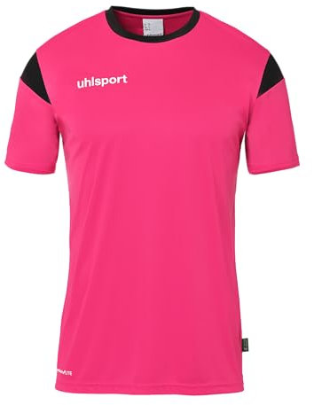 uhlsport Mixte Squad 27 À Manches Courtes Maillot De Foot, Rose Fuchsia/Noir, 128 EU