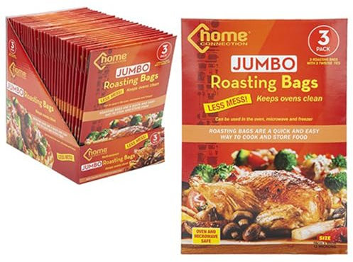 JMS we create smile -Pack Of 12 Bags Large 550mm x 600mm Roasting Bags - Oven And Microwave Safe for Cooking Turkey Meat, Chicken, Fish, Vegetables