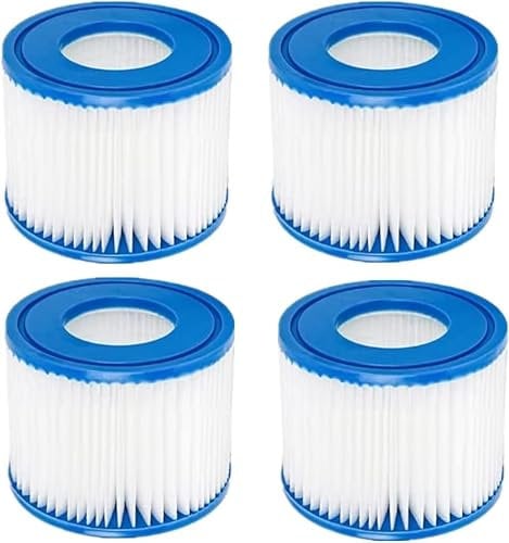 YanBan Filtre de Piscine Compatible avec PureSpa Type S1 la Cartouche de Filtre de Pompe à Cartouche de Rechange, Paquet de 4 filtres de piscines à Source Chaude (4,2 x 2,8 Pouces)