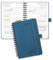 POPRUN Taschenkalender 2025 Klein Ringbuch mit Softcover, ca. A6 (16 x 10,5 cm) - Kalender 2025 Klein (Jan.2025-Dez.2025) - Terminplaner 1 Woche 2 Seite mit Plastiklineal - Marineblau