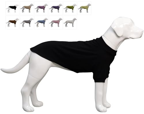 Lovelonglong Ribbed Dog T-shirt Cotton Knitted Dog Sweaters for All Season Pet T-shirts for Large Medium Small Dogs Black XS