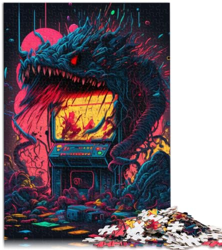Puzzles zum Verschenken, Arcade-Monster-Puzzle für Erwachsene und Kinder, 1000-teiliges Holzpuzzle, Lernspiel, Herausforderungsspielzeug (50 x 75 cm)