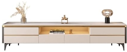HLHLOP777 TV-Ständer Moderne, einfache Schiefer-Couchtisch-TV-Schrank-Kombination, Haushalts-TV-Schrank, Leichter, luxuriöser, Kleiner Apartment-Massivholz-Bodenschrank Fernsehständer