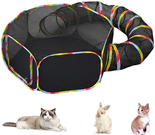 Cat Tunnel,Collapsible Outdoor Rainbow Cat Enclosures Playground,rabbit tunnel,cat toys, Circle Cat Tunnel for Small Medium Pet Cats Dog and other small Animals,suitable for Indoor and Outdoor,gift