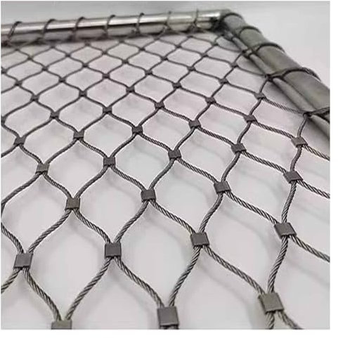 DTVEW 304 Edelstahl-Seilnetz, Flexibles Seil-Geländer-Netz, 10cm/2mm Sicherheitsnetz für Balkon, Absturzsicherungsnetz für Große Höhen(0.6x1m)