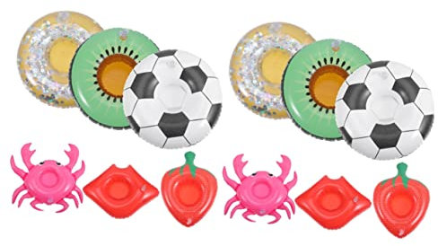 Toyvian 12 Piezas portavasos de Agua Flotador Hinchable Posavasos Piscina Bandeja Flotante para Vasos portabebidas Flotante Juguete Bandeja de baño Flotador de Bebidas de Piscina
