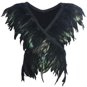 JISADER Künstliche Feder Schal Poncho Shrug Cape für Show Maskerade Kostüm