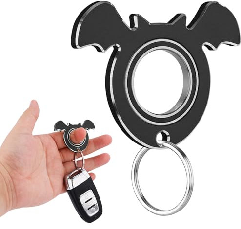 NQEUEPN Fledermausform Metall Spinner Karambit Schlüsselanhänger Zappel-Schlüsselring Spielzeug, Schwarz, Fidget Spinner, Fokus und Entspannung, Kind, Erwachsener