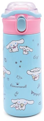 FYDZBSL Cinnamoroll Dibujos Animados Botella Termica Taza Termo de Gran Capacidad con Pajita Botella de Agua de Acero Inoxidable al Vacío de Doble Pared Taza Termo Portátil a Prueba de Fugas 500ml