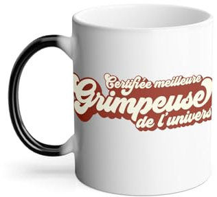 Thermoreagierende Tasse Magische Tasse – zertifiziert Beste Klettererin des Universums Klettern Bergsteigen Outdoor Wanderlust Klippe – 325 ml