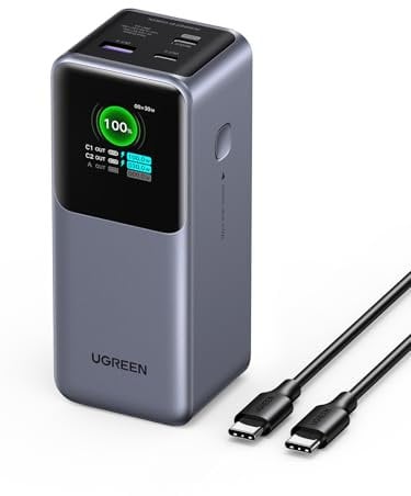 UGREEN Nexode 130W Batterie Externe 20000mAh Power Bank USB C 100W 3 Ports Charge Rapide PD 3.0 Écran TFT Compatible avec iPhone 16 Plus Pro Max Galaxy S25 Ultra MacBook iPad Genshin Impact Édition