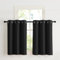 NICETOWN Rideauxs Fenetre Thermique Occultant Court, Petit Draperies à Oeillets Lumineux Bloquer Decoration pour Cuisine Chambre, Largeur 107 x Hauteur 90 cm, Noir, 2 Pièces