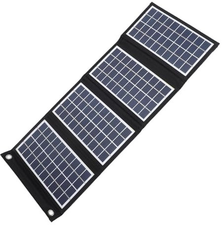 Panel Solar Portátil de 30 W 5 V con 2 Salidas USB (DC 5 V 3 A), Cargador de Panel Solar Portátil Ligero y Plegable para Viajes de Camping Al Aire 4 Pliegues