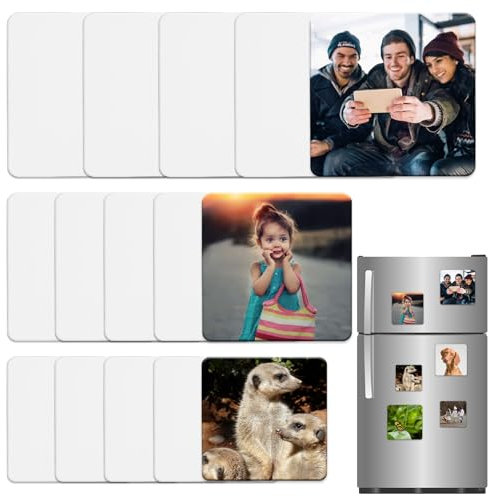 15 pcs Sublimation Magnet Blanks, VEINARDYL DIY Decorative Sublimation Fridge Magnets, 2.2x2.2in, 2.6x2.6in, 3x3in Photo Fridge Magnet for Home Kitchen Oven Wall Door Decor - 3 Size (Square)
