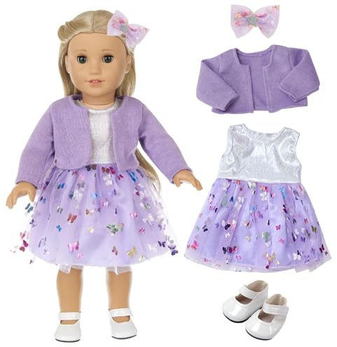 HTTDSLF Vêtements Poupée, Vêtements de Poupée, Taille 35-45 Cm pour Poupées, Cadeaux (Violet)