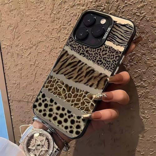 PAIXIKYZ Compatible with iPhone 7 Plus/iphone 8 Plus Black | Spliced leopard Print Phone Case