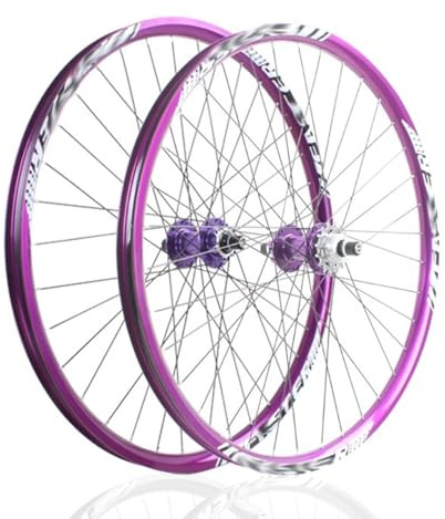 QUYCOIU 26Mountainbike-Räder Vorne Und Hinten Schrauben-On Dirt Jump Bike 36H Hub Vorder 2 Hinter 4 Lager Schriftart 100/135MM 44mm Standard Sechsbolzenscheibenbremsen 120 Klicks(Front+Rea+freewheel)