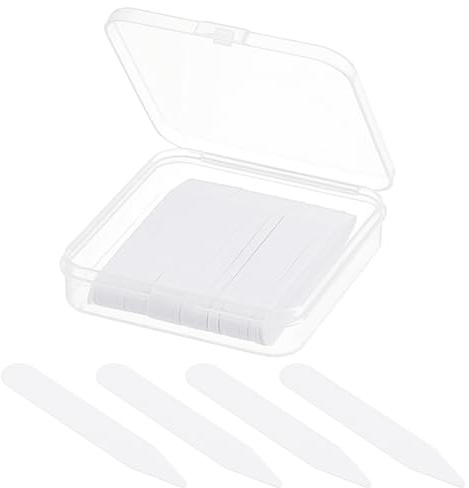 CREATCABIN 100 Stück 6.5cm Kragenstäbchen Für Herrenhemden Kragenstäbchen PVC Kunststoff Krageneinsätze Mit Aufbewahrungstasche wasserdichte Weiße Kragenlaschen Kantenformer Für Kragenfutterstäbchen