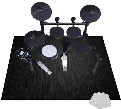Alfombrilla de Tambor Insonorizada - Alfombra para Bateria Acustica - Alfombra Bateria Electronica - Alfombras de Batería Acústico - Alfombrilla de Protección del Suelo Antideslizantes 100 x 80 cm