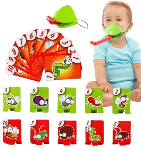 Froschs Streckt Zunge Heraus Spiel, Chamäleon-Zunge-Rausstrecken-Spiel Mit Insektenkarton, Perfekt Für Interaktives Familienspielzeug Auf Partys
