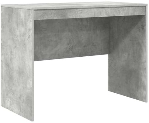 faucqel Schreibtisch Beton Grau Holzwerkstoff 100 x 50 x 76 cm kompakter Bürotisch für Home-Office und Gaming mit Stabiler Tischplatte und einfache Montage