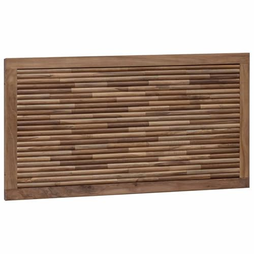 vidaXL Kopfteil Natur Massivholz Teak, Stylischer Betthimmel, rechteckiges rustikales Teakholz, Wandmontage, modernes Zubehör für Dein Zuhause