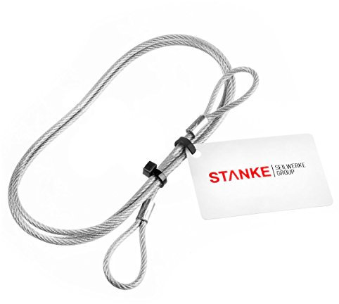 Seilwerk STANKE PVC Drahtseil 5 mm 6x7 verzinkt mit Öse, Anschlagseil mit Schlaufe, Länge 0,5 m