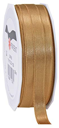Präsent C.E. Pattberg Satin Gold, 25 m Satinband zum Einpacken von Geschenken, 10 mm Breite, Geschenkband zum Dekorieren & Basteln, Dekoband, Anlass