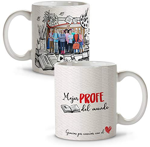 LolaPix Taza Personalizada con Nombre. Regalos para Profesores. Taza Personalizada. Varios diseños. Mejor PROFE