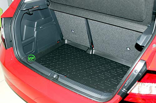 J&J AUTOMOTIVE | Gummi-Kofferraumwanne Kofferraum-Schutzmatte Kompatibel mit Fabia 3, Fließheck 2014-2021, Anti-Rutsch, 100% Passgenauigkei, Geruchlos