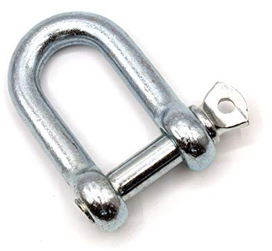 HEAVYTOOL Schäkel handelsüblich gerade Kurze Form 11mm Stahl galvanisch verzinkt mit Augbolzen zulässige Tragfähigkeit (WLL) 0,4t [5 Stück]