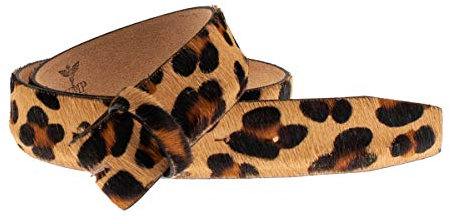 VMP Gürtel Unisex aus Leder/Cavallino Fell, Größe:90, Farbe:Leopardenmuster(023)