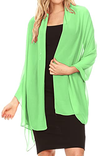 Sakkas 18225 - Jona Frauen Soft Sheer Chiffon Braut Hochzeit Abend Schal Schal Wrap Stola - Mint - 7029
